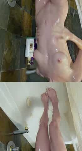 SMALL TIT BRUNETTE TATTOOED TEEN GIRLFRIEND CAUGHT IN SHOWER
