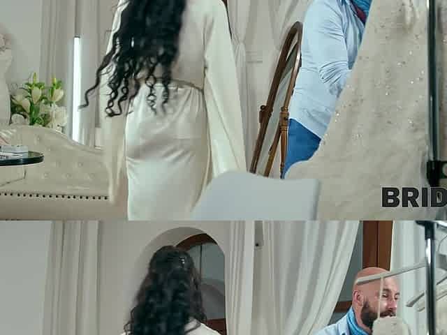 BRIDE4K. Sexy skinny brunette gave her young body to a wedding salon owner with a huge dick