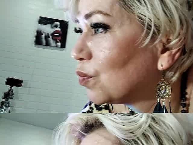 Fellatio of a nifty older hottie in a leopard bodysuit and lots of creampie in her aged vagina...