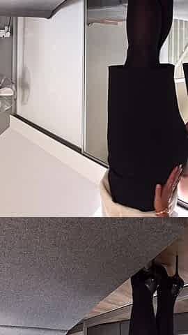 Serious Business Woman in Office Suit and Nylons Has Cock Riding Meeting with Boss - Business-bitch