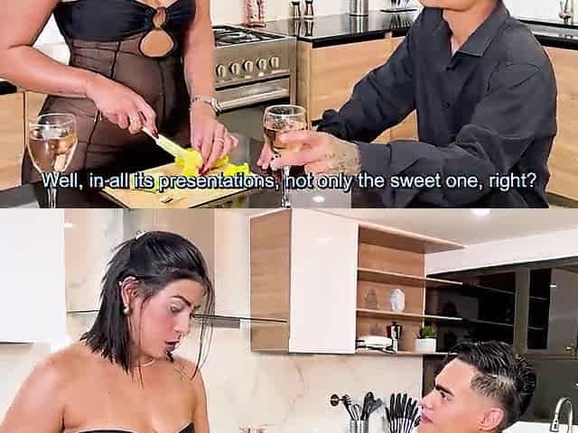 Wife screwed in the kitchen whilst preparing dinner - Kylei Ellish and Danyel Mast
