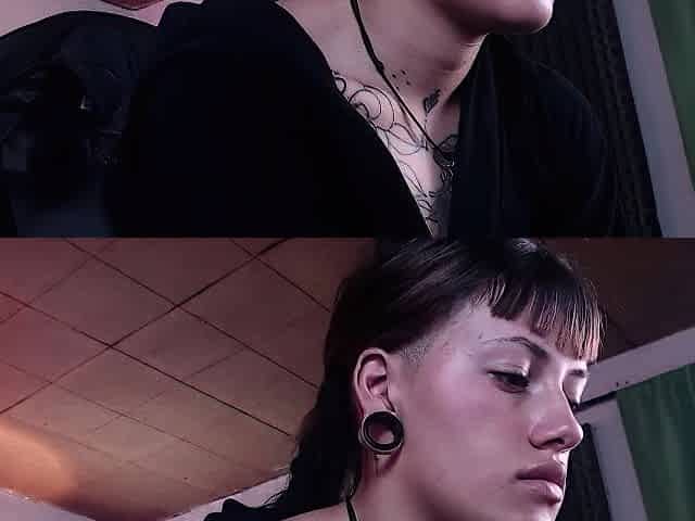 Cute tattooed slim brunette webcam solo babe