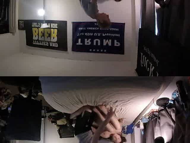 American ponytail busty girlfriend Trump-voter fucks and eats cum
