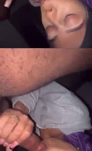 Superlatively good ebony black oral-job