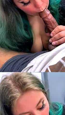 Big tit blonde latina sucks a big cock