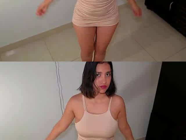 Hot Colombian puts on the shortest costume to have his knob stuck in her and filled with milk