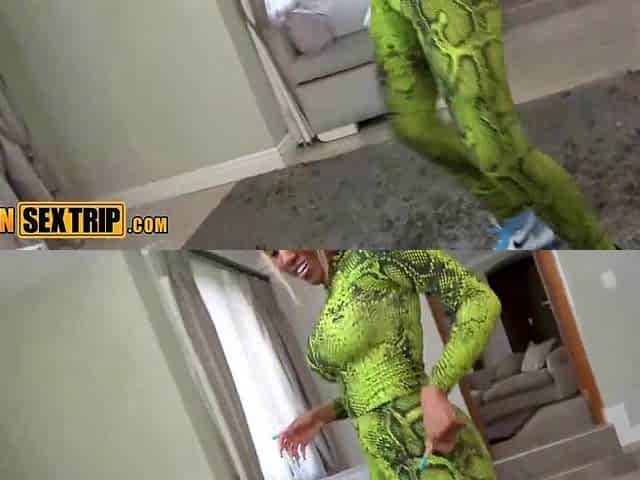 Large breasts black hiphop tutor goes down low on white student POV