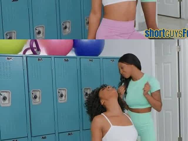Horny ebony baes sharing shortie in 3way