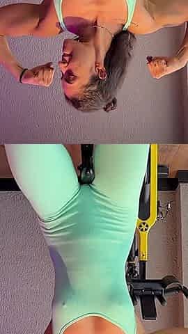 Fit Babe in Tight Green Gym Outfit Seduces Until Hardcore Fuck