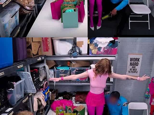 Redhead thief Lucy Foxx fucked by the officer