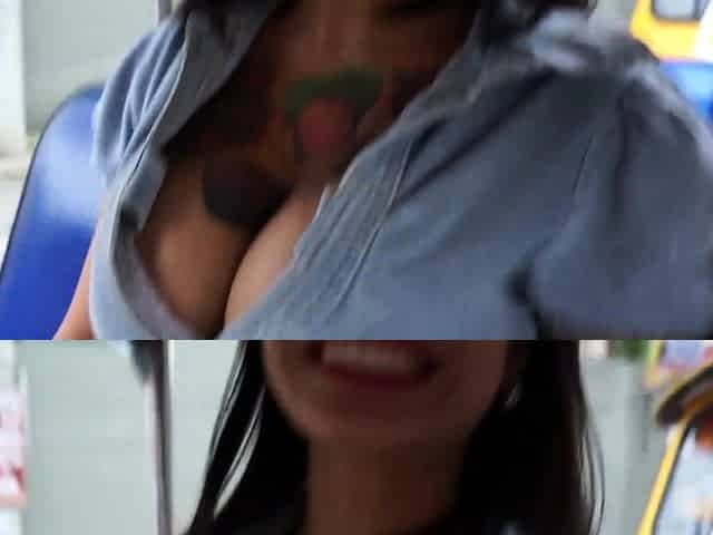 Big boobs Thai amateur MILF picked up