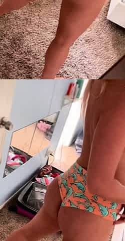 Blonde babe with a big ass and boobs masturbates