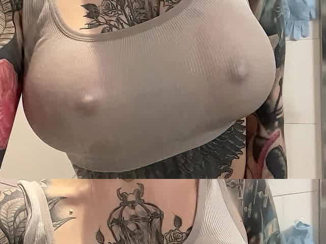 Shower boobie tease