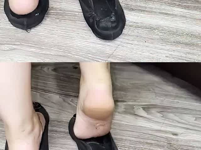 Dirty feet soles and flats heelpop POV