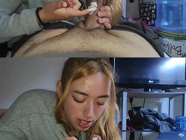 Delicious Blowjob with Yogurt