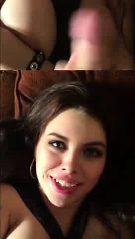 Typ spritzt auf ihr Gesicht - Amateur Dirty Talk mit Facial