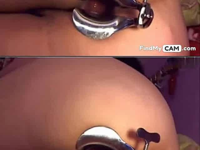 Webcam Girl Anal Play with Dildo and Speculum