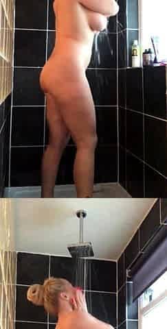 Pussy rubbing babe goes solo in shower play in hd