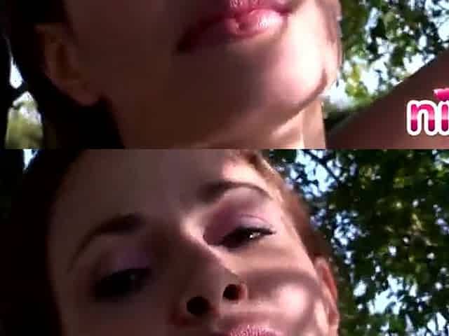 Outdoor booty tease from sexy lesbian
