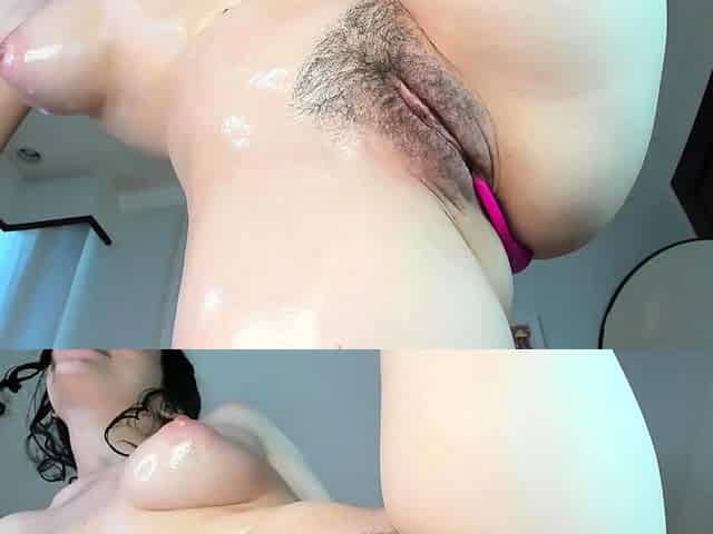 Chubby Brunette Big Boobs Dildo Masturbation