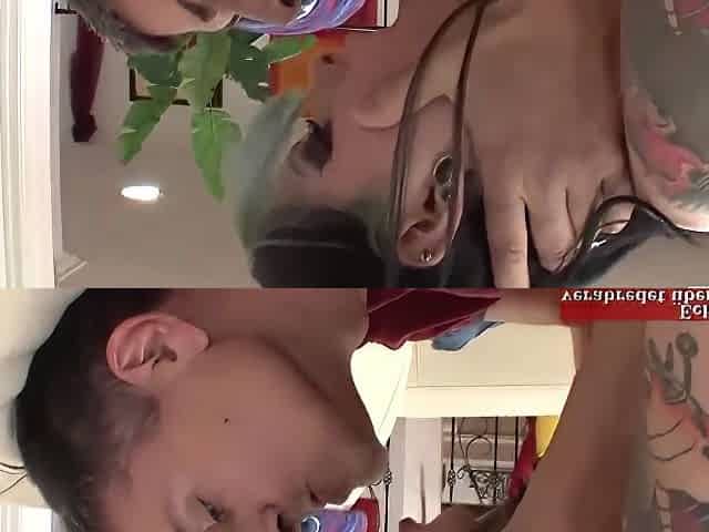Tattooed Punk Women With Colored Hair And A Pierced Vagina