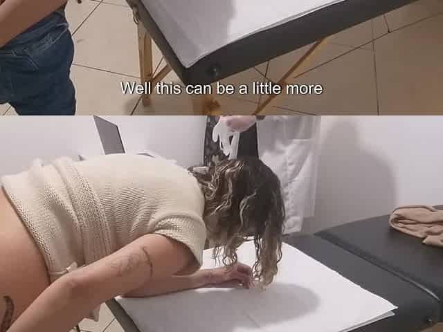 Latina chick gets her butthole checked up by a doubtful proctologist