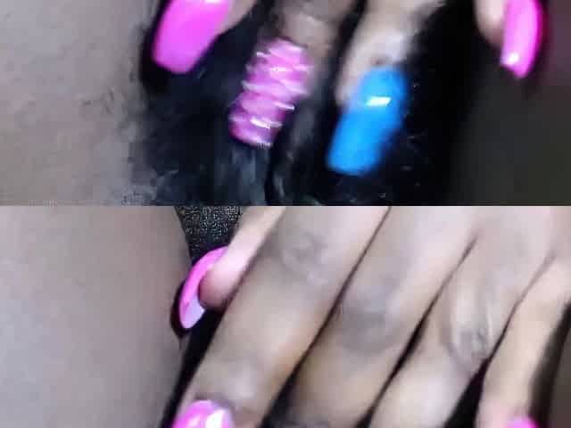 Hairy Black Amateur Close-Up Masturbation Video
