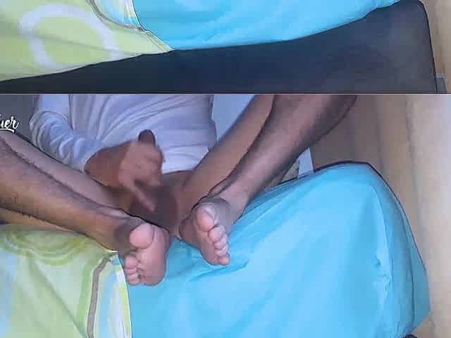 Masturbating to climax and cumming