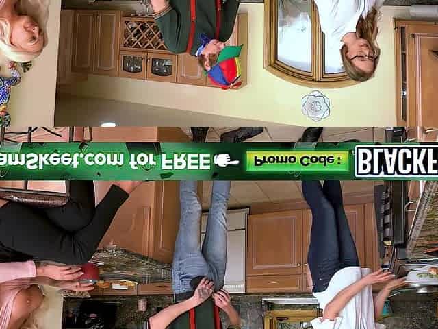 Step Mama & Step Aunt Fun Spoiled Male In The Kitchen - TeamSkeet