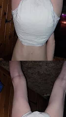 Diaper gal likes pissing in diaper