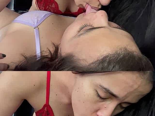 Pair of lesbian babes have a fun a tongue oral sex