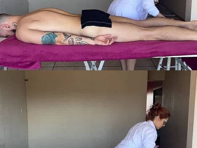 The massage that babe couldn't finish.