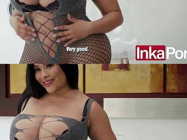 INKA PORN - Mega breasty Colombian Mishell Morales passes her 1st porn casting at InkaPorn.