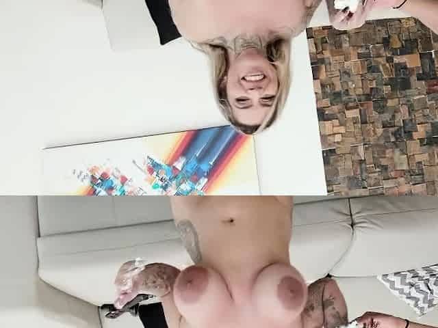Busty blonde babe with big boobs fucked hard