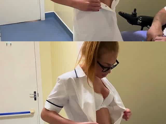 Lingerie glasses babe pounded by grandpa