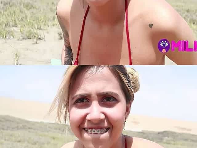 They Are Going To Catch Us! Fucking My Busty Stepsister On The Beach Without A Condom