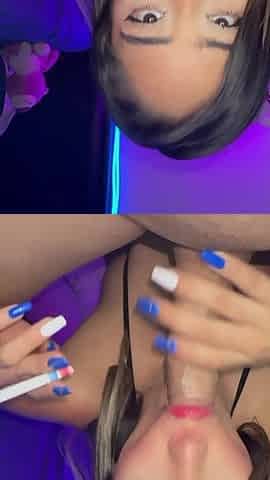 Sexy Girl in Small Bikini, Deep Throat in My Cock Smoking Cigarette