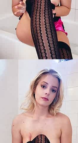 Skinny Blonde Teen Fucked With Her Panties On