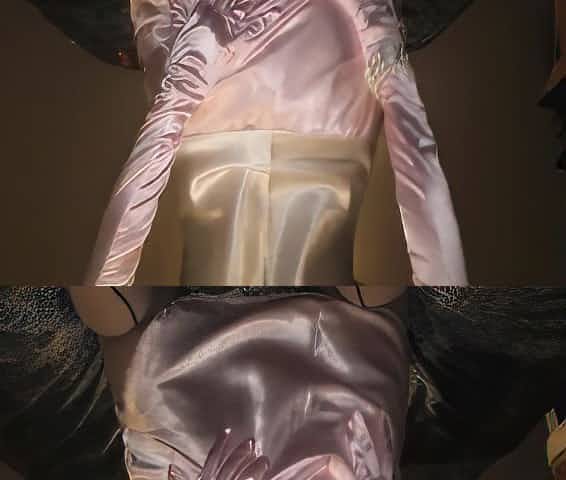 Shiny satin panty screw and silky glossy satin sex