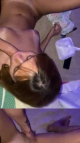 The most good Fellatio ever and this babe creampie