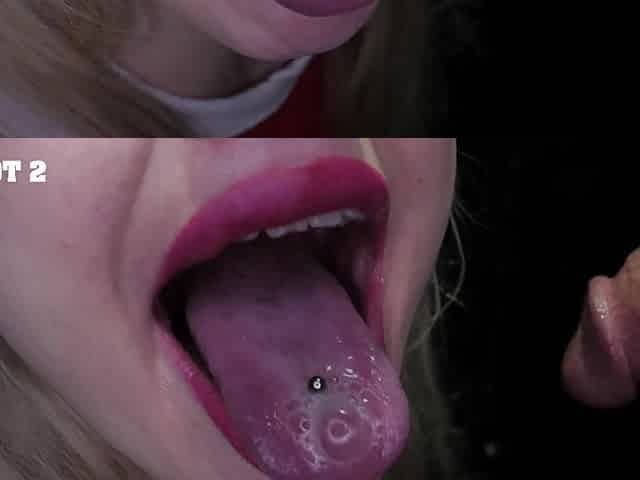 Sage Pilar gets her mouth filled with cum through gloryhole