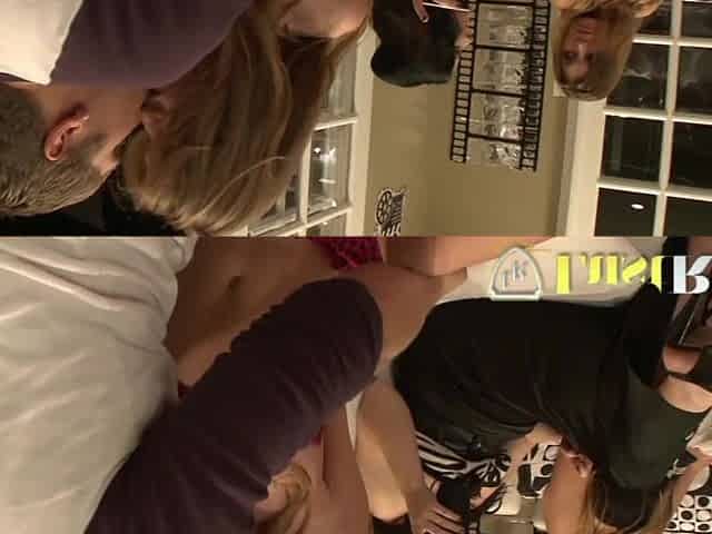 Pretty ginger gets loose during a party and gets 3some bang