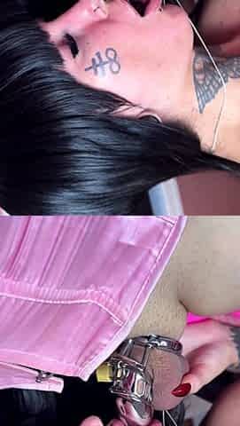 Hot POV homemade blowjob with brunette girlfriend