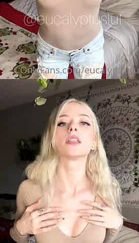 Curly Blonde Teen Records Solo Dildo Masturbation More at