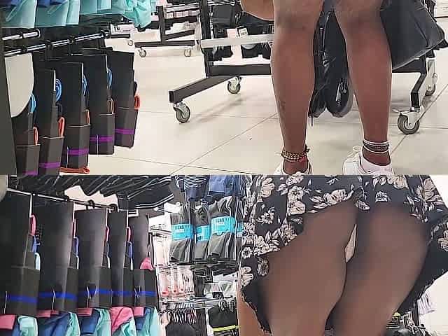 Dressing Room Door left Open whilst Store Assistant see her get IN NATURE'S GARB