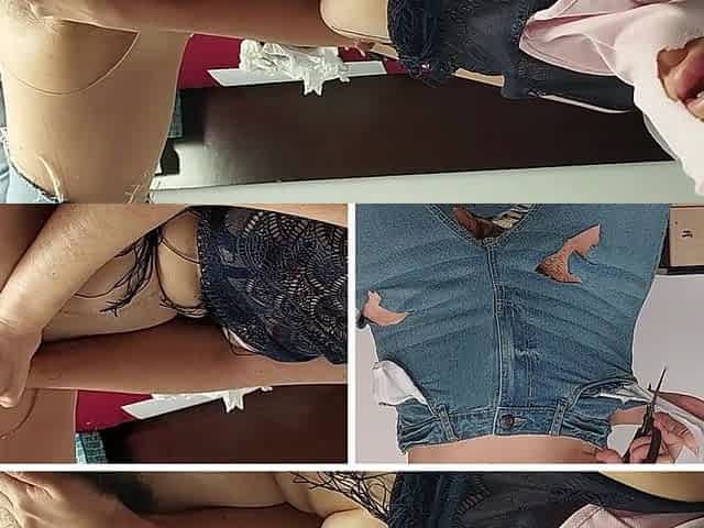 Horny Stepmom Undresses and Masturbates with Moans. Naughty Sexy MILF Tries on Naked Clothes.