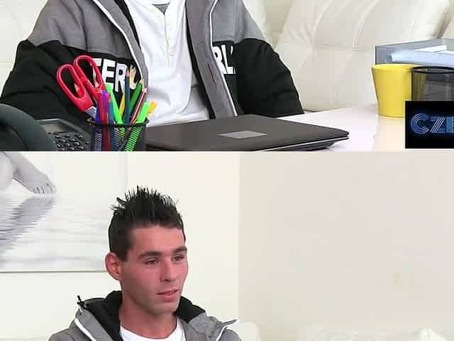 CZECH XXX - Nervous Czech Man Blushes During Casting Daybed Sex