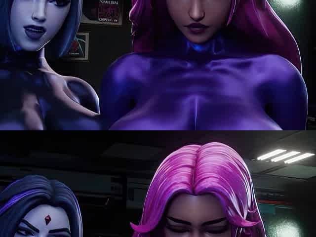 starfire vs raven-no-wm-fenderblender3d