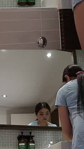 Peeing Two Times Squatting in the Lesbian Toilet
