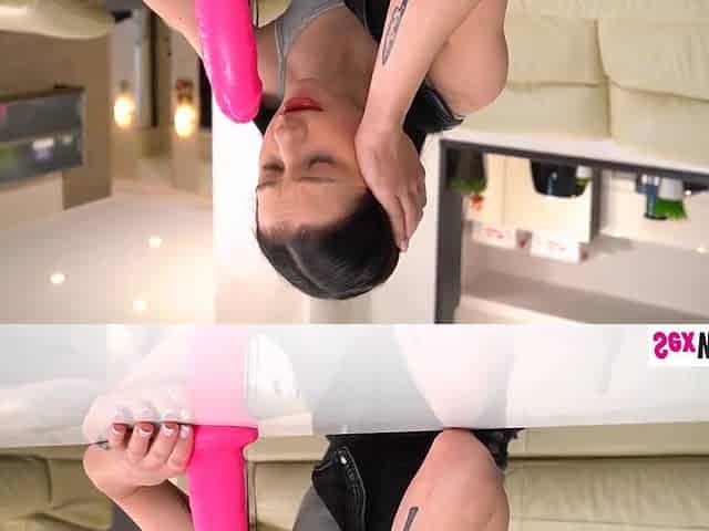 Sexy Teen 18+ Practicing Blowjob On Big Cock